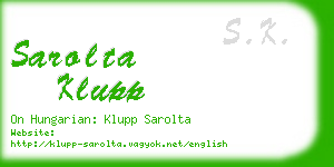 sarolta klupp business card